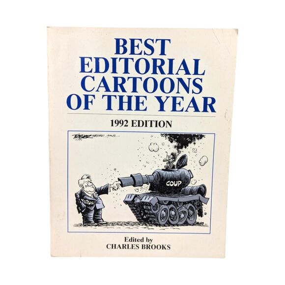 Vintage 1992 "Best Editorial Cartoons" Book: Charles Brooks Editor, Political - Picture 2 of 6